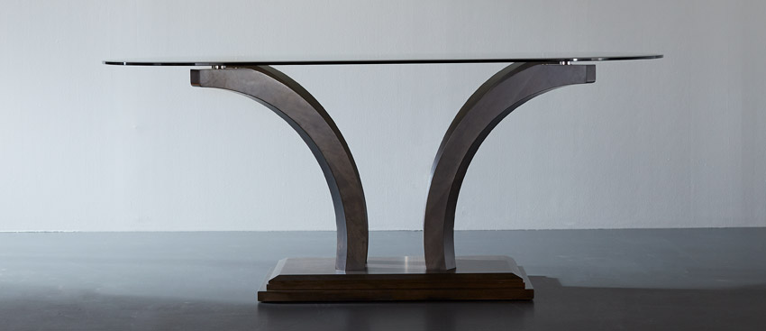 Table avec dessus de verre clair - TBRGL-0290